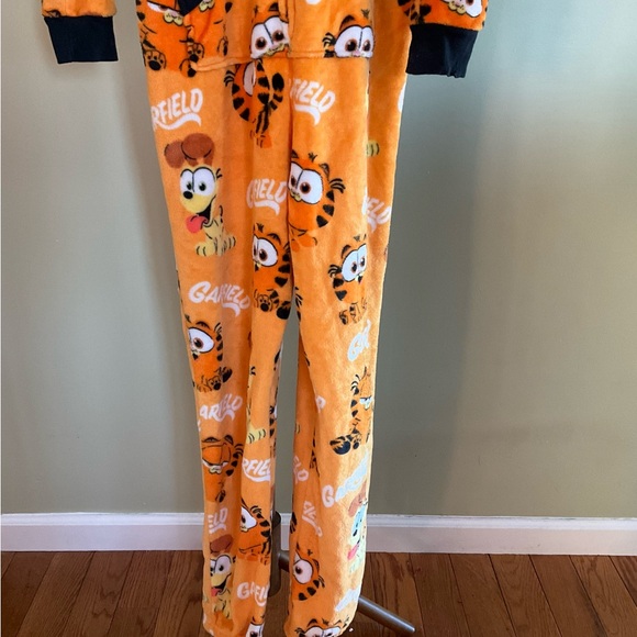 Garfield Hoodie onepiece Unisex Sleepwear Halloween Costume Size M Cozy Pajamas - Picture 4 of 12